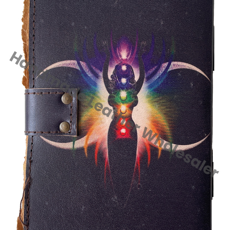 Wholesaler Vintage Witch Decor Address Book Triple Moon Goddess Witchcraft Spell Writing Leather Address Book Gift