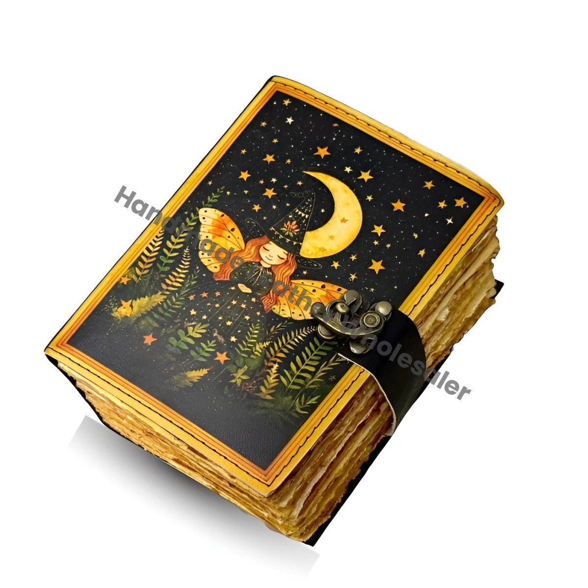 Witchy Leather Grimoire Journal – Refillable Book of Shadows, Witchcraft Spellbook, Wiccan Pagan Gothic Journal