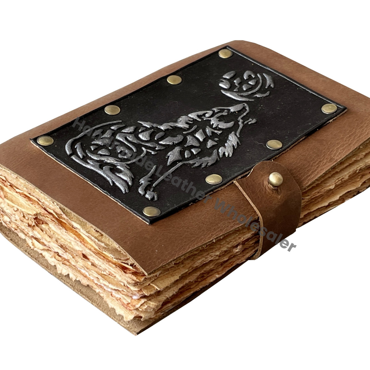 Wolf Personalized Leather Loose-Leaf Notebook Eco-friendly Paper Hardcover Travel Planner Gift Custom Diary Books
