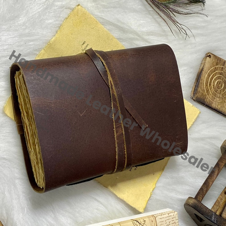 Wolf Vintage Leather Journal: Handmade Book of Shadows Grimoire