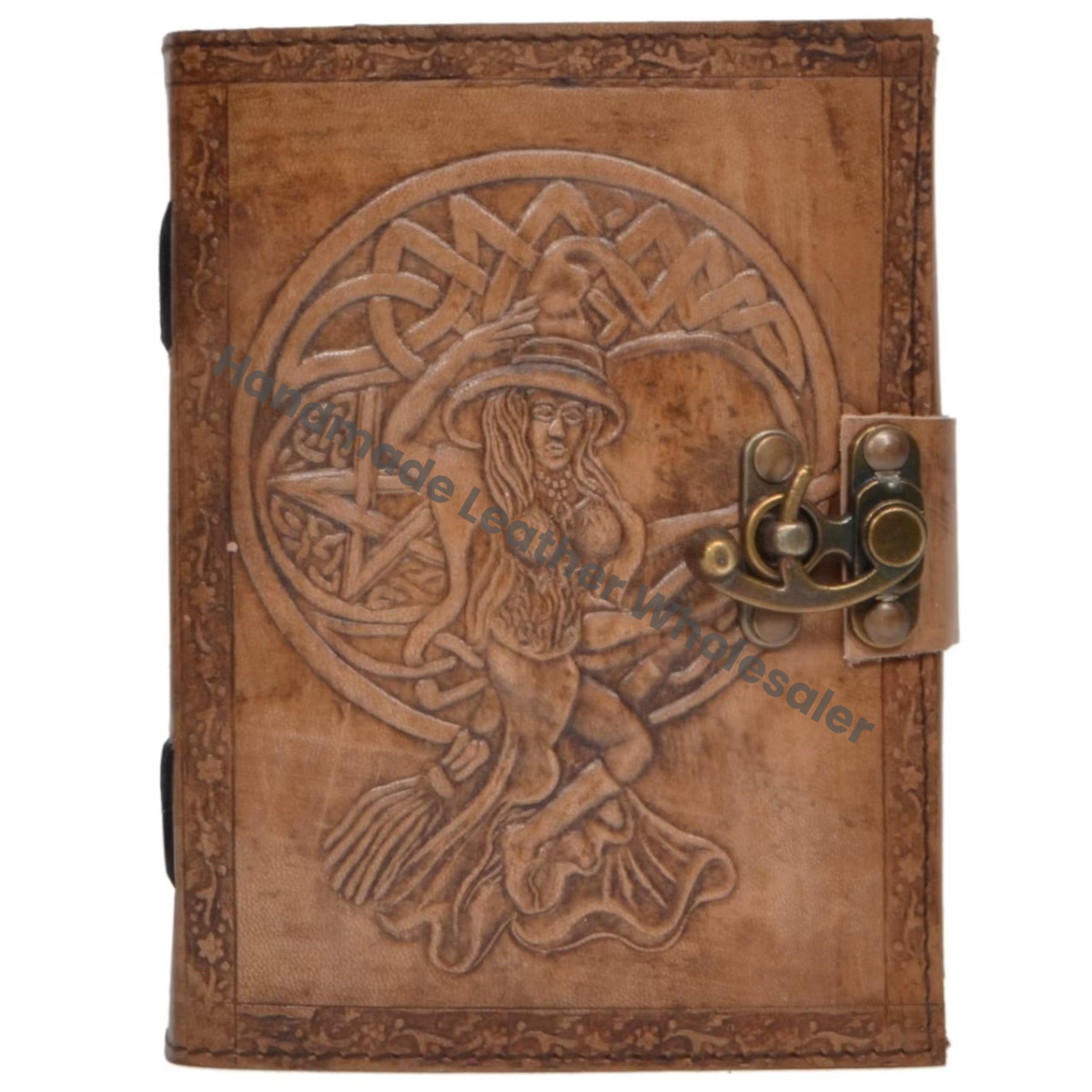 Women Grimoire Handmade Leather Embossed Spiral Blank Journal Book Shadows Notebook Office College Poetry Sketchbook Gift