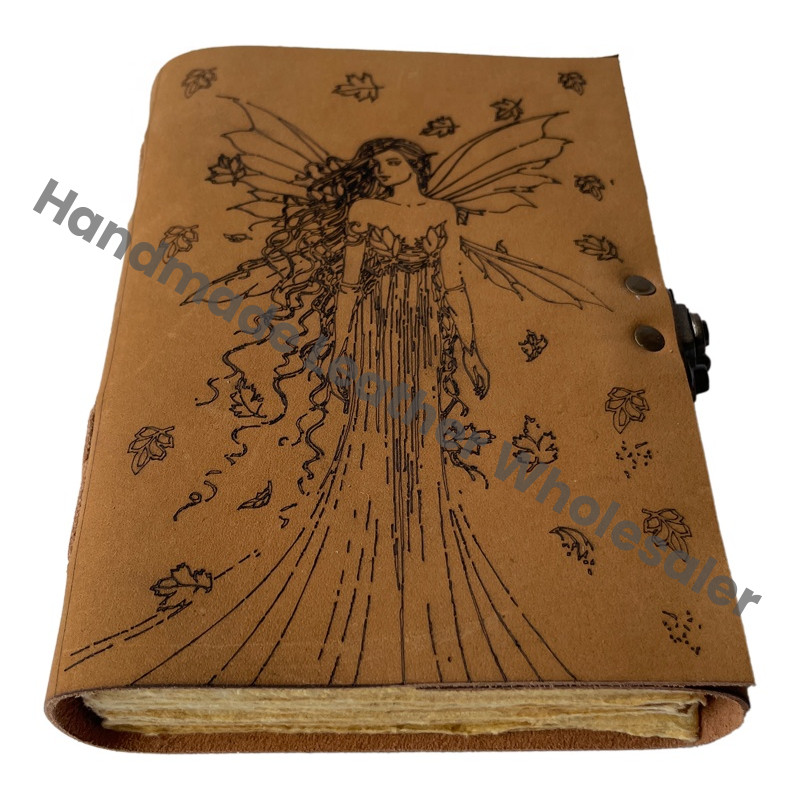 Women's Vintage Handmade Spiral Journal Butterfly Laser Cut Lock Clasp Book of Shadows Prayer Planner and Diary