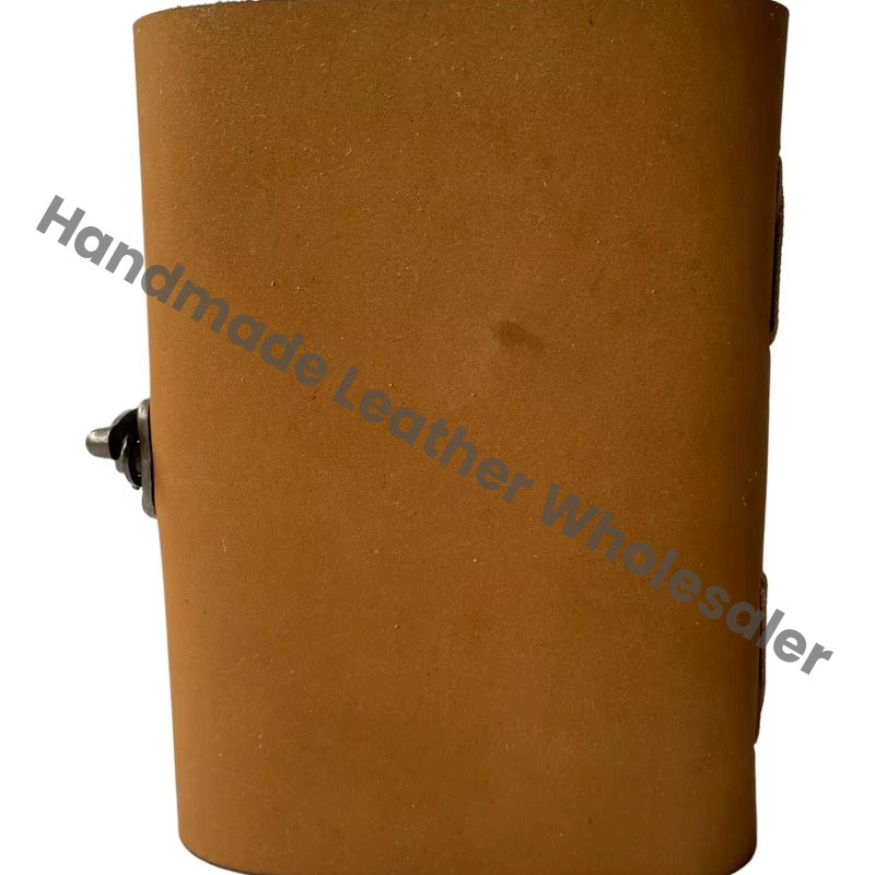 Yellow Leather Cover Deckle Paper High Quality Spiral Bound Diary with Custom Logo Option Gift Travelling Journal & Office